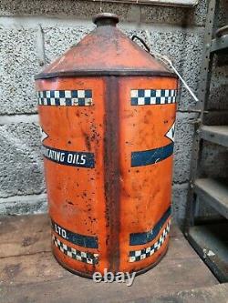 Rare Vintage Vigzol Oil Drum Automobilia Garage Barn Find Tractor Motor Can