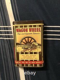 Rare Vintage Wagon Wheel Advertising Tobacco Tin