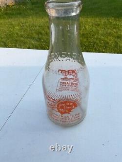 Rare Vintage Wern Farms Advertising Milk Bottle Waukesha, Wisconsin