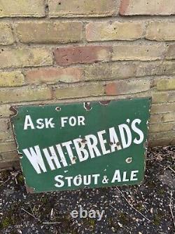 Rare Vintage Whitbread's Stout Enamel Sign