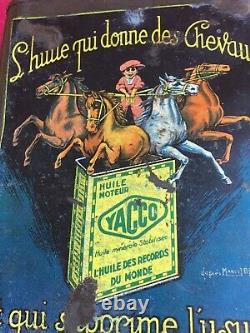 Rare Vintage Yacco Motor Oil Can With Horse Graphics