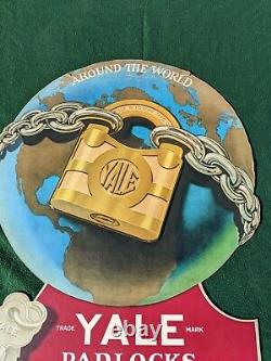 Rare Vintage Yale Padlocks Cardboard Sign 1955 Advertising Sign 31 By 22 Inches