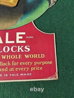 Rare Vintage Yale Padlocks Cardboard Sign 1955 Advertising Sign 31 By 22 Inches