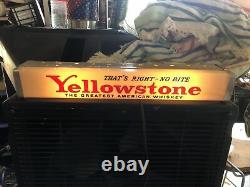 Rare Vintage Yellowstone American Whiskey Light-up Backbar Advertising Sign