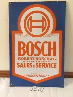 Rare! Vintage orginal Bosch Sales & Service double sided porcelain sign 16x24