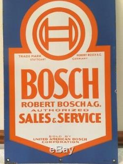 Rare! Vintage orginal Bosch Sales & Service double sided porcelain sign 16x24