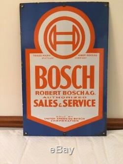 Rare! Vintage orginal Bosch Sales & Service double sided porcelain sign 16x24