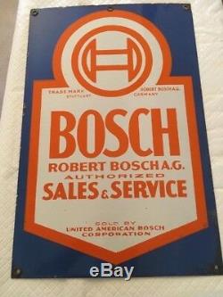 Rare! Vintage orginal Bosch Sales & Service double sided porcelain sign 16x24