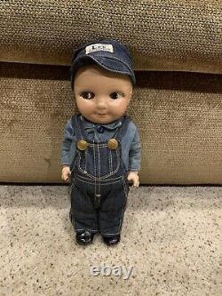 Rare Vintage original My Pal Buddy Doll Lee hat Overalls jeans denim