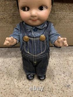 Rare Vintage original My Pal Buddy Doll Lee hat Overalls jeans denim