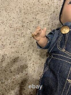 Rare Vintage original My Pal Buddy Doll Lee hat Overalls jeans denim