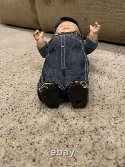 Rare Vintage original My Pal Buddy Doll Lee hat Overalls jeans denim