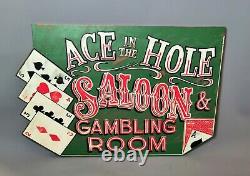 Rare Vintage pub gambling room sign, large wooden, games room