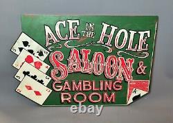 Rare Vintage pub gambling room sign, large wooden, games room