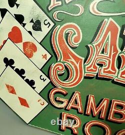 Rare Vintage pub gambling room sign, large wooden, games room