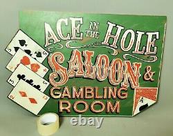 Rare Vintage pub gambling room sign, large wooden, games room