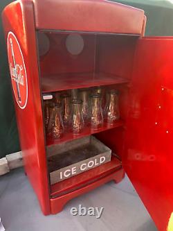 Rare Vintage retro Coke Cola bottle Fridge pantry ice box mid 50 60s cave Cooler