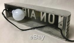 Rare Vtg Rca On Air Light Studio Warning Sign Radio Station Recording Aluminum