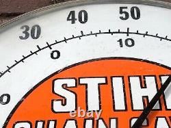 Rare Vtg Stihl Chain Saws 12 Round Advertising Thermometer Jumbo Dial Ohio