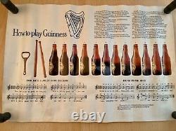 Rare collectible vintage Guinness'How to play Guinness' poster print