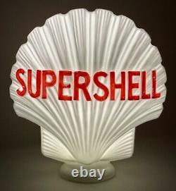 - Rare et superbe globe Shell en Opaline / Pompe a essence Vintage 1950