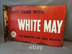 Rare vintage Enamel BP Sign double sided Shell advertising