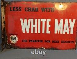 Rare vintage Enamel BP Sign double sided Shell advertising