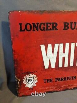 Rare vintage Enamel BP Sign double sided Shell advertising