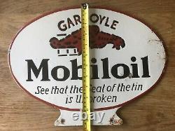 Rare vintage Enamel Gargoyle Mobiloil sign