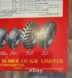 Rare vintage GB 1953 Good Year tyre Retail Price List 35 garage poster prop