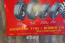 Rare vintage GB 1953 Good Year tyre Retail Price List 35 garage poster prop