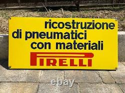 Rare vintage old genuine original PIRELLI 1960 pneumatici enamel sign service