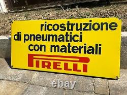 Rare vintage old genuine original PIRELLI 1960 pneumatici enamel sign service