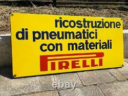 Rare vintage old genuine original PIRELLI 1960 pneumatici enamel sign service