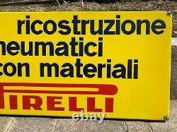 Rare vintage old genuine original PIRELLI 1960 pneumatici enamel sign service