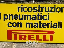 Rare vintage old genuine original PIRELLI 1960 pneumatici enamel sign service