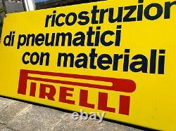 Rare vintage old genuine original PIRELLI 1960 pneumatici enamel sign service