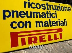 Rare vintage old genuine original PIRELLI 1960 pneumatici enamel sign service