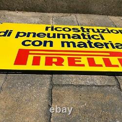 Rare vintage old genuine original PIRELLI 1960 pneumatici enamel sign service