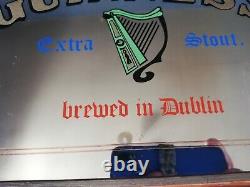 Rare vintage pub mirror Guinness Extra Stout brewed in Dublin harp man cave