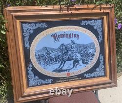 Remington Arms Co. Rare Vintage Dealer Sign Advertising Mirror USA Western Rodeo