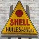SHELL Enamel Sign 22.4x19.7 (57x50cm) Rare Vintage Motor Oil Porcelain Big Sign