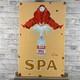 SPA Enamel Sign 28.7x17.7x0.4 (73x45x1cm) Rare Collector Vintage Porcelain Sign