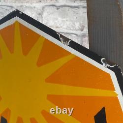 SUNRAY Enamel Sign ø 16.1 (41cm) Rare Nice Retro Oil Vintage Antique Store Sign