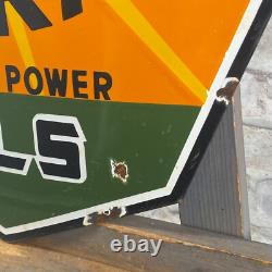 SUNRAY Enamel Sign ø 16.1 (41cm) Rare Nice Retro Oil Vintage Antique Store Sign