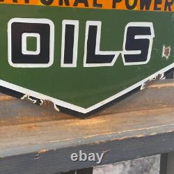 SUNRAY Enamel Sign ø 16.1 (41cm) Rare Nice Retro Oil Vintage Antique Store Sign