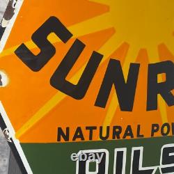 SUNRAY Enamel Sign ø 16.1 (41cm) Rare Nice Retro Oil Vintage Antique Store Sign