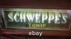 Schweppes Tonic Vtg. Advertising 1930s Light Up Mirror Bar Sign Extremely Rare