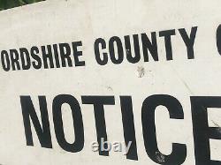 Staffordshire County Council RARE Original Antique Vintage Trespassing Sign