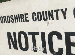 Staffordshire County Council RARE Original Antique Vintage Trespassing Sign